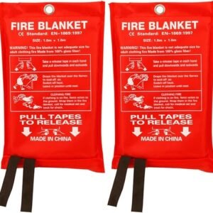 Aksipo Fire Blanket Fiberglass Fire Emergency Suppression Flame Retardant blanket Emergency Survival Safety Cover for Kitchen Home House Car Office Warehouse, 2 Pack (39.3X 39.3 inch)