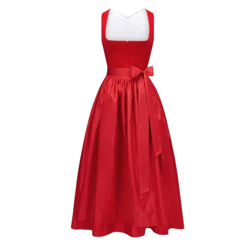 Red Velvet Dirndl Dress