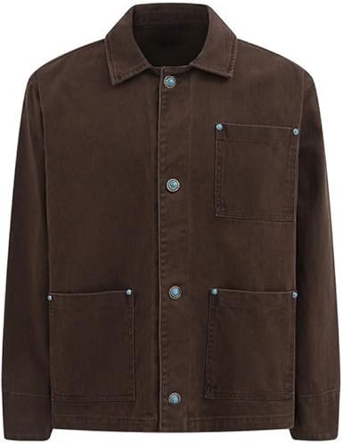 Men Spring Autumn Casual Suit Multiple Pockets Workwear Straight Leg Pants Suit Denim Jacket