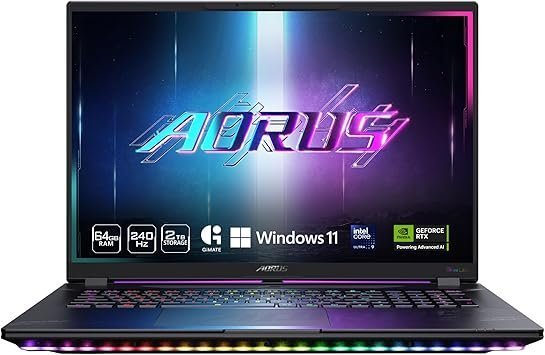GIGABYTE AORUS MASTER 18 Gaming Laptop - 240Hz 2560x1600 Mini-LED - NVIDIA GeForce RTX 5090 - Intel Core Ultra 9 275HX - 2TB SSD with 64GB DDR5 RAM - Windows 11 Home AD (AORUS MASTER 18 BZH-C6USD45SH)