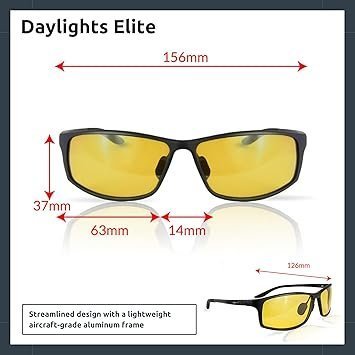 TrueDark Daylights Amber Elite Blue Light Blocking Glasses to Reduce Eye Strain and UV Glare for Increased Energy - Men & Women, Computer Screen, Gaming, TV, Phone - by Dave Asprey