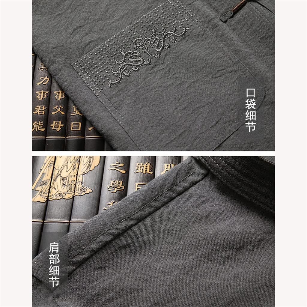 Men's Long-Sleeved Suit Old Man Grandpa Autumn Clothes Dad Clothes Middle-Aged and Elderly Men's Clothes(Gray,44/190)