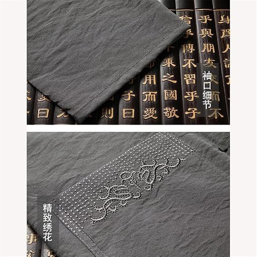 Men's Long-Sleeved Suit Old Man Grandpa Autumn Clothes Dad Clothes Middle-Aged and Elderly Men's Clothes(Gray,44/190)