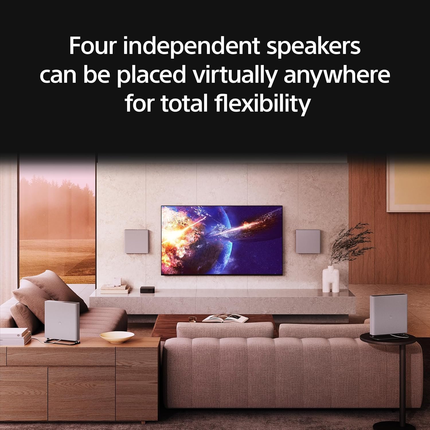 Sony BRAVIA Theater Quad 16-Speaker Home Theater Audio System with 4 Wireless Speakers, 360 Spatial Sound Mapping, Dolby Atmos/DTS:X Support, Room Calibration (HT-A9M2)