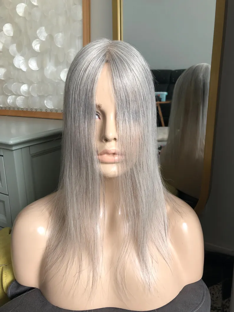 Salt And Pepper Human Virgin Hair Toppers,