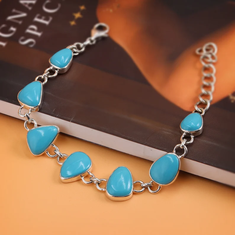Turquoise Bracelet, Sterling Silver Bracelet,