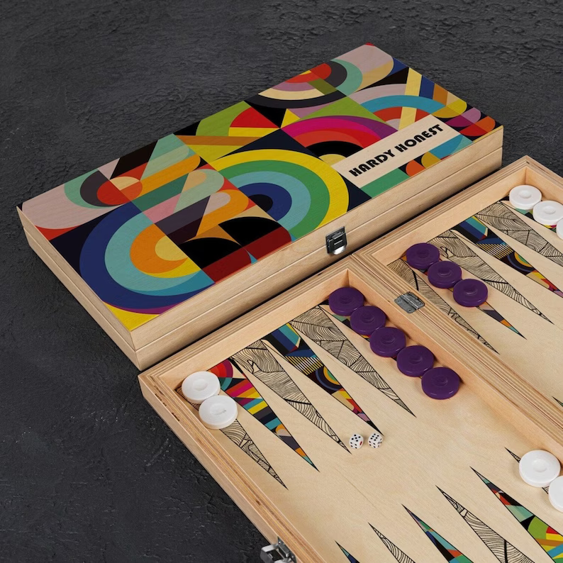 Personalized Wood Backgammon Set Luxury Christmas Gift, Custom Wood Board Game as Housewarming Gift. Handmade Board Game. Custom Table Game.