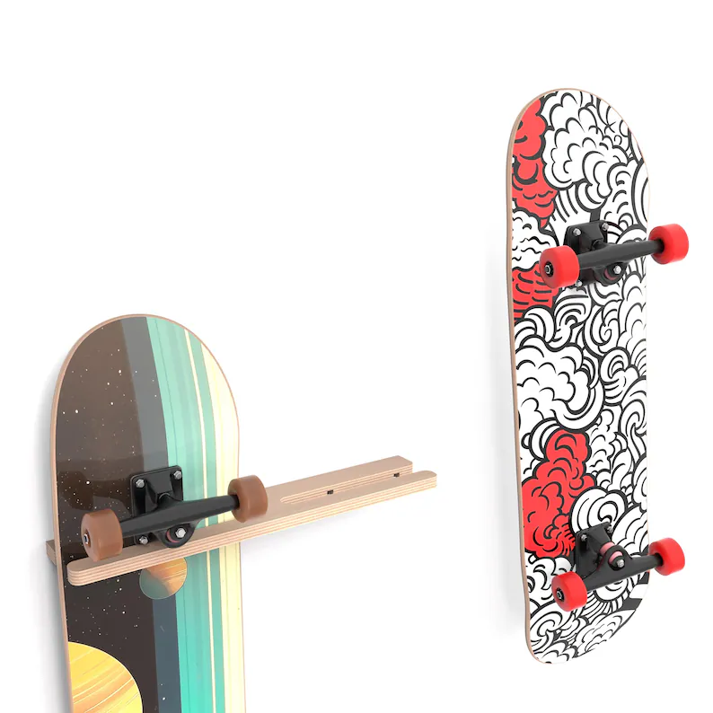 Skateboard / Longboard Wall Storage - Double Board Display